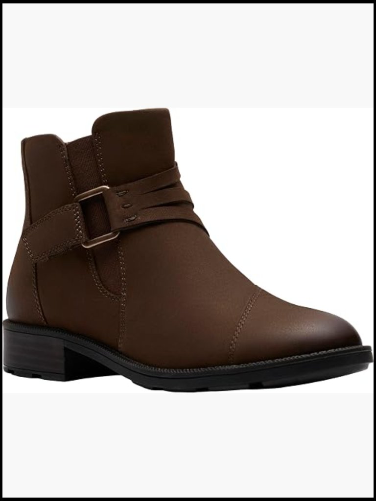 Ankle Booties With Buckle Detail Premium Nubuck Leather Zip Closure